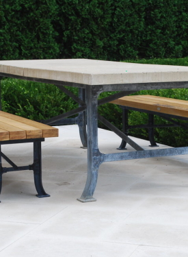 The Branch Studio custom garden table and benches